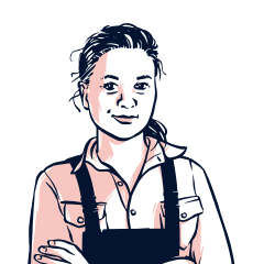 Baeuerin Schweinehaltung Illu 400